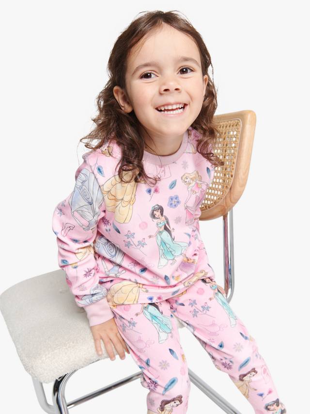 Детский комплект пижамы с длинными рукавами Disney Princess Brand Threads, Pink/Multi — фото 3