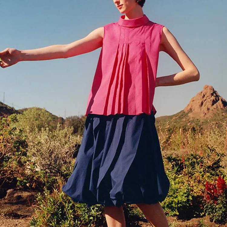 UNIQLO Блузка Marni с защипами розовая — фото 4