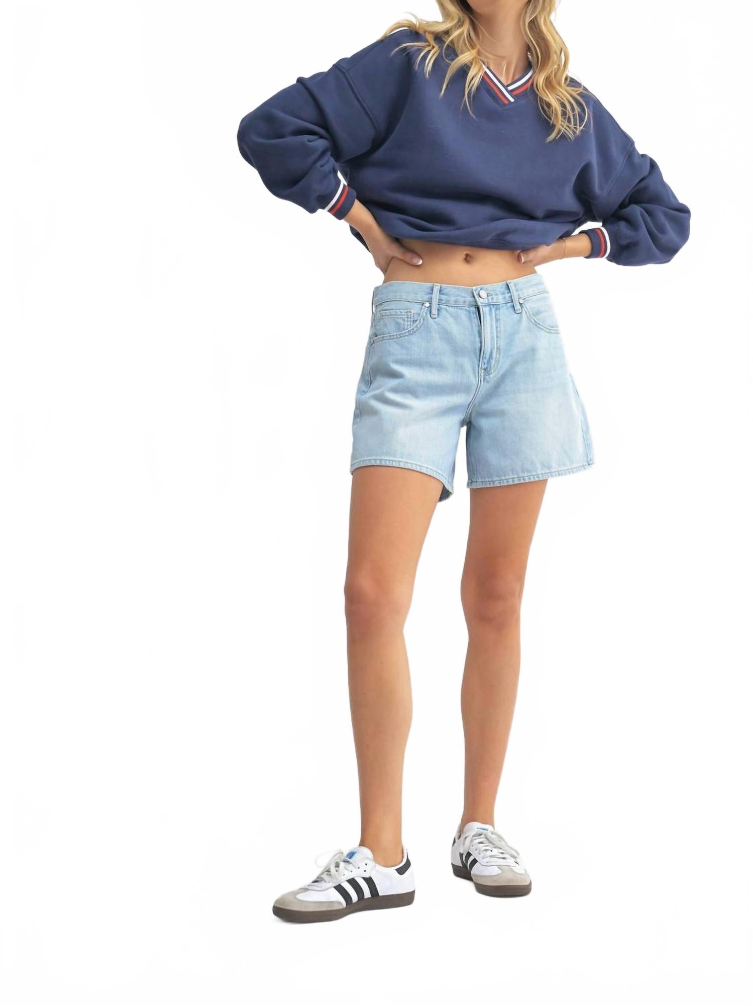 

Легкие удлиненные шорты в светлом дениме JUST BLACK DENIM, Light Denim