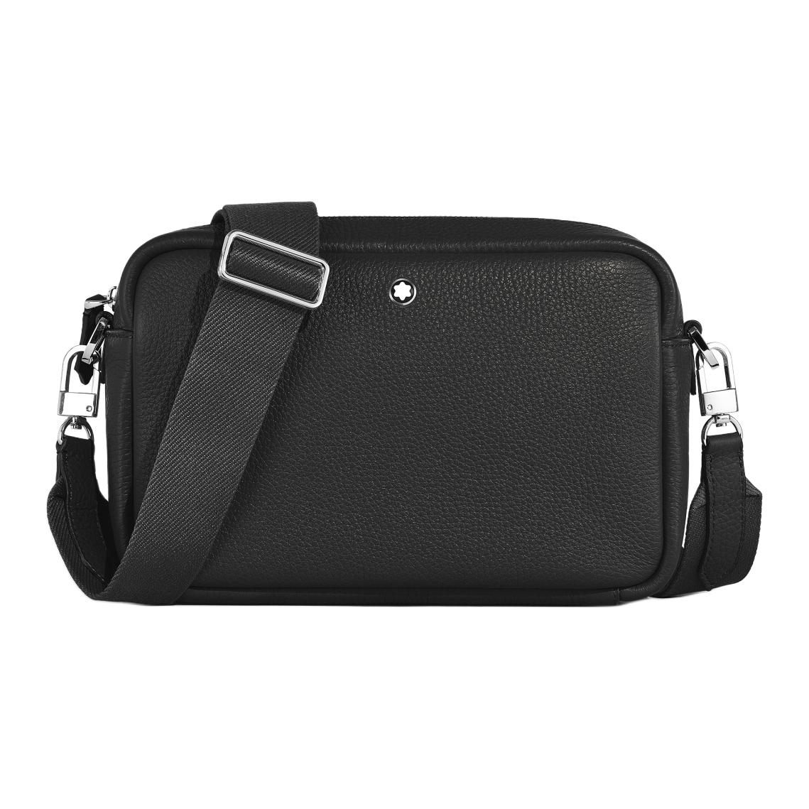 

MONTBLANC Кожаная фотосумка через плечо мужская черная