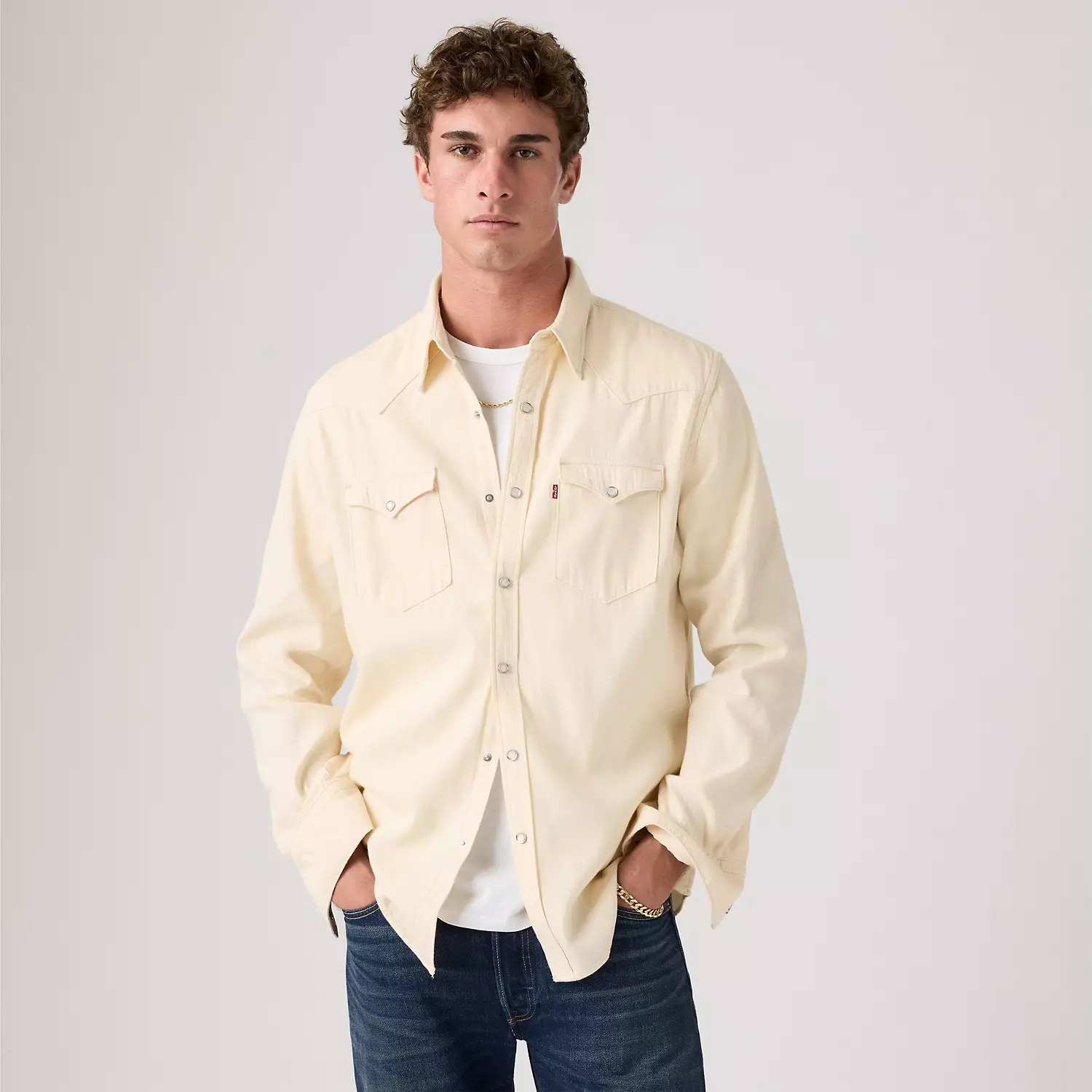 

Джинсовая рубашка Barstow Western Levi's, цвет Eddlyn Ecru - White