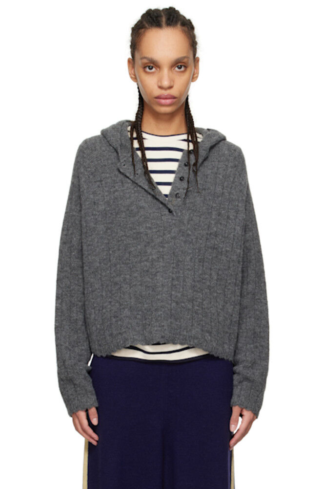 

Серая толстовка с капюшоном из альпаки Cordera