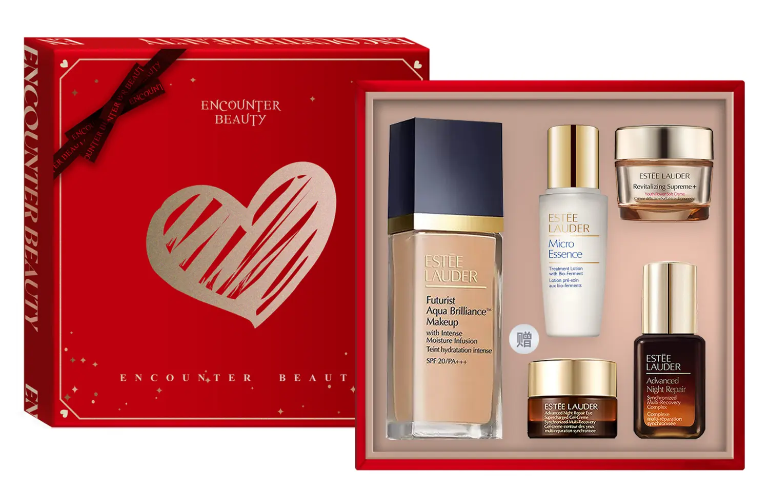 Подарочный набор Estée Lauder: основа под макияж Futurist Aqua Brilliance 1CO, 30 мл + 4 миниатюры, 5 средств — фото 3
