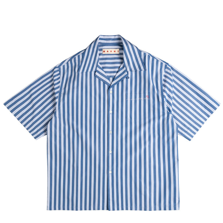 

Рубашка Striped Organic Poplin Bowling Shirt Marni, цвет opal