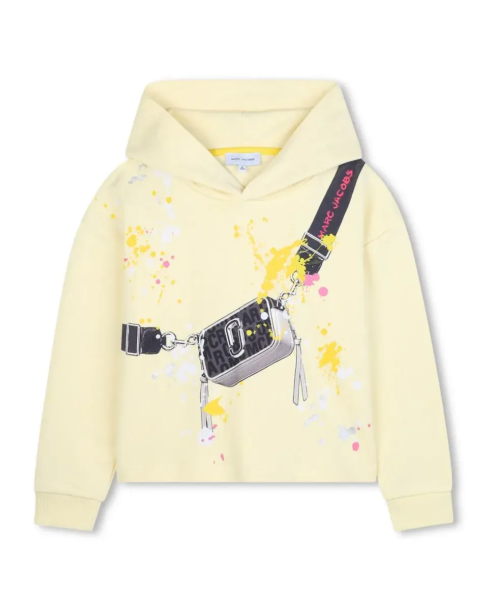 

Свитшот для девочки из хлопка желтого цвета Marc Jacobs