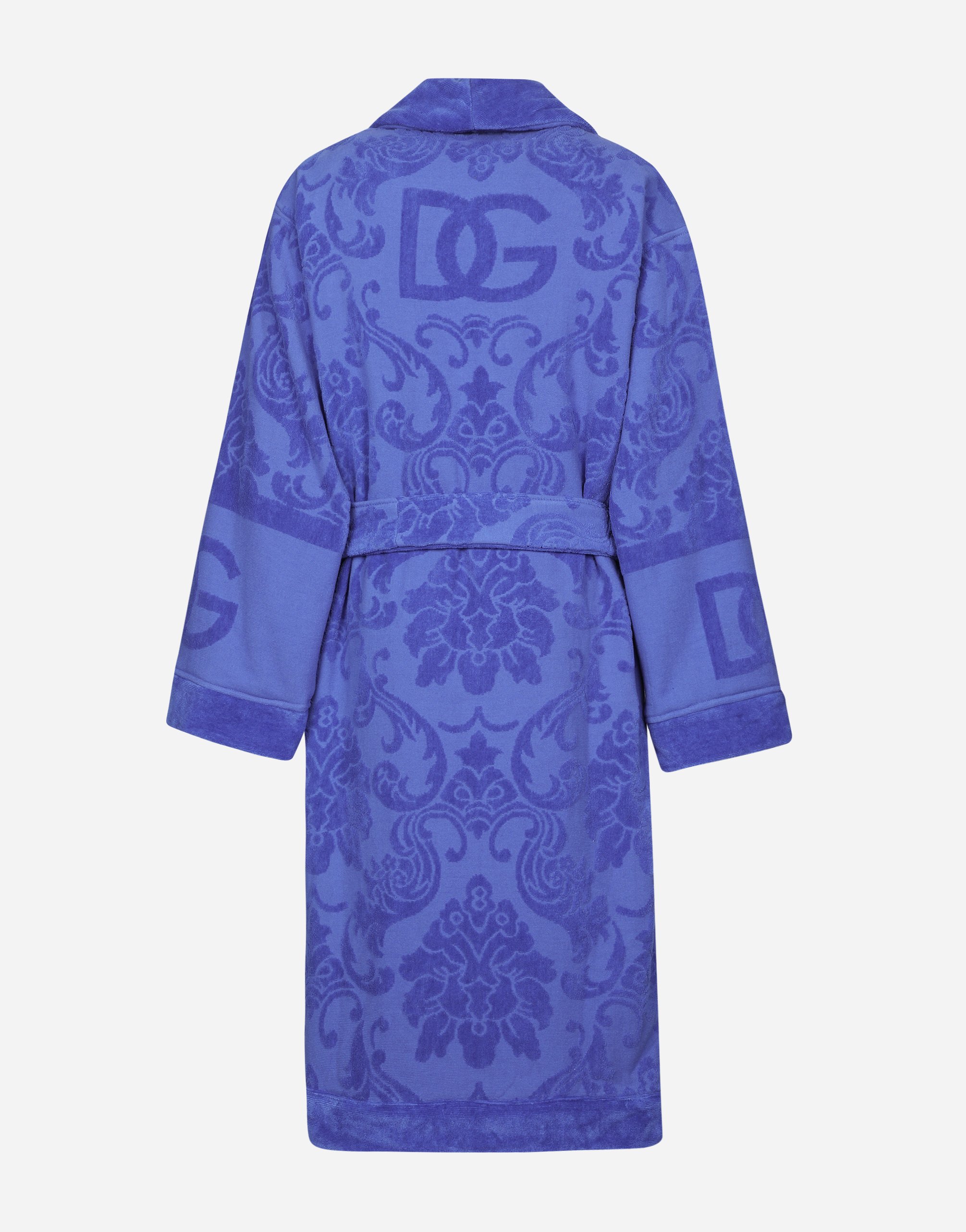 Банный халат из жаккардового махрового хлопка Dolce & Gabbana, мультиколор — фото 2