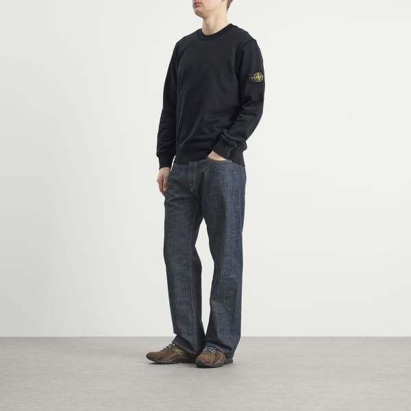 Толстовка с круглым вырезом, окрашенная в готовом виде Stone Island, темно-синий синий — фото 4