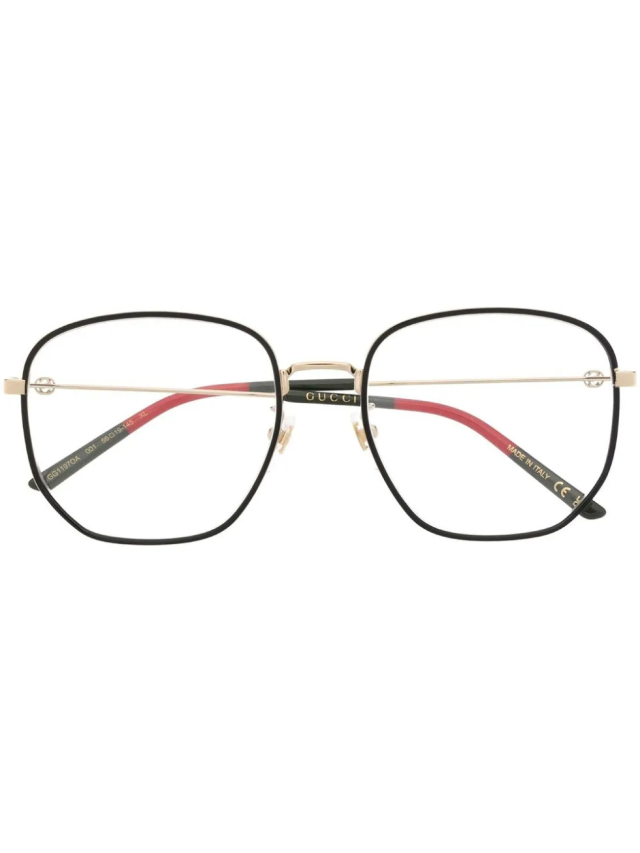 

Очки в массивной оправе Gucci Eyewear, черный