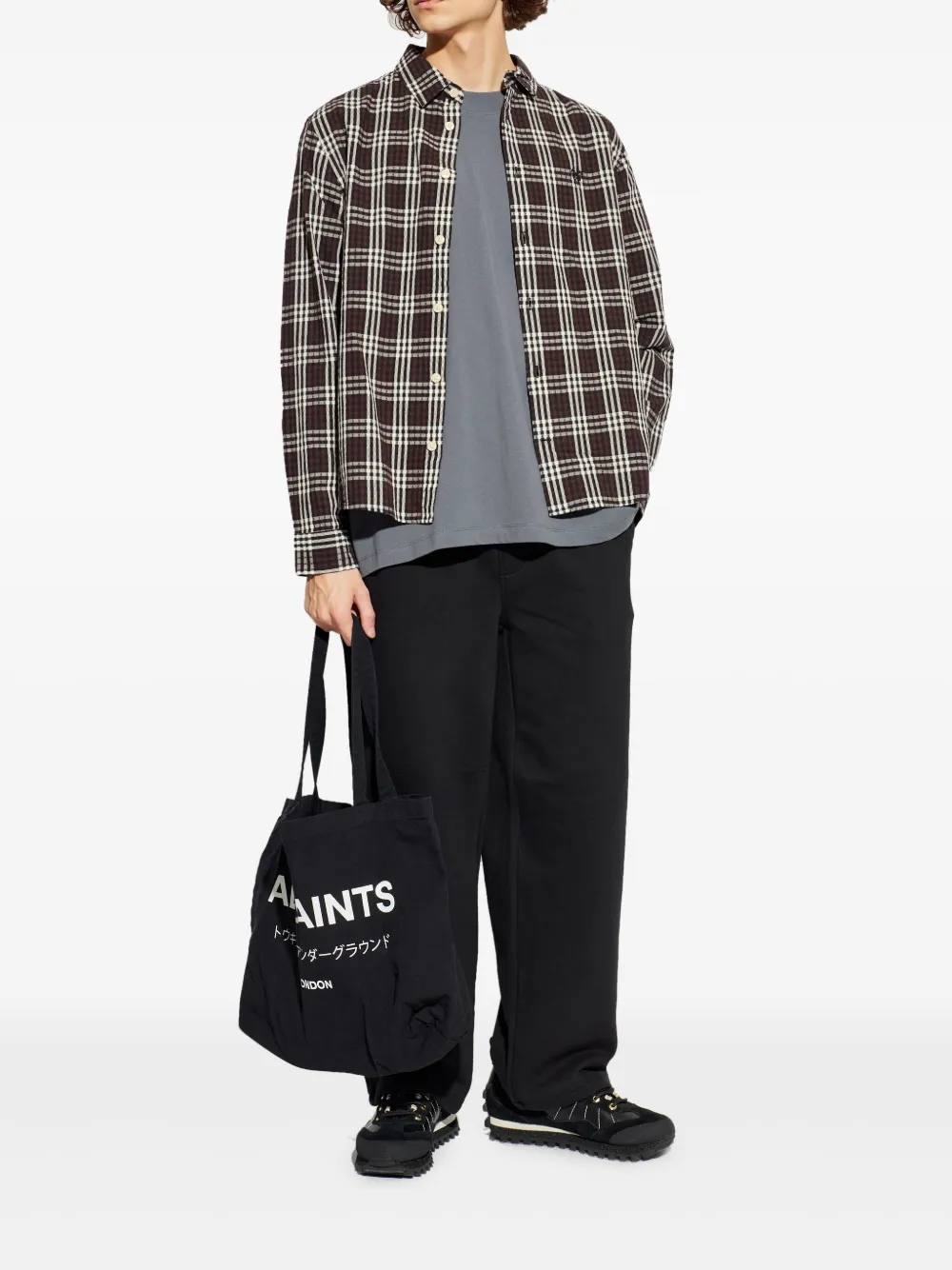 Клетчатая рубашка Santiago с длинными рукавами Allsaints, коричневый — фото 2