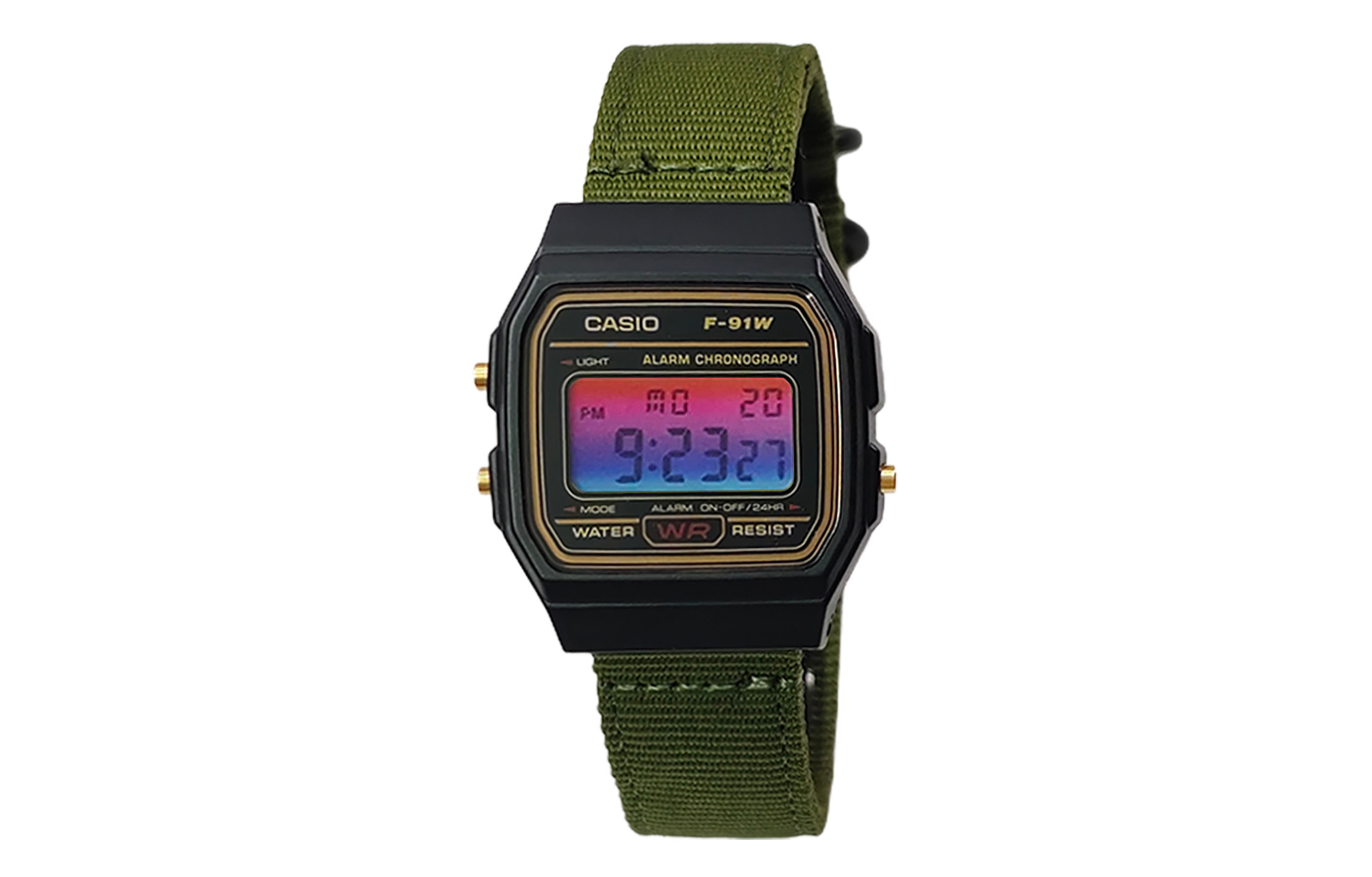 

CASIO Мужские часы Retrofit Series с кварцевым механизмом и нейлоновым ремешком, черный циферблат