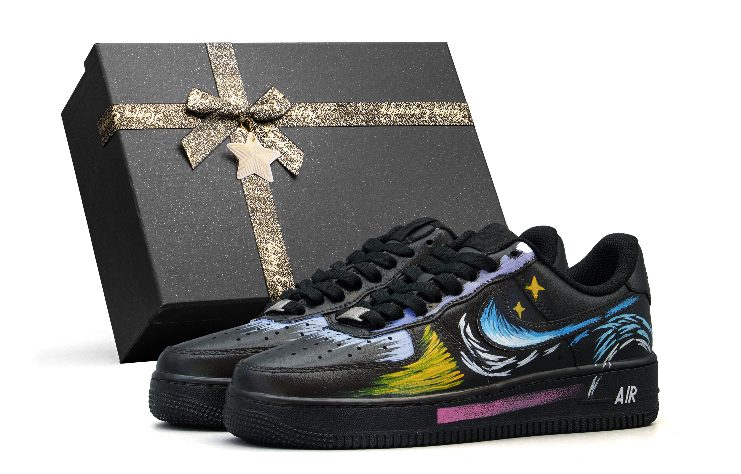 

Nike Кроссовки для скейтбординга мужские черные низкие Air Force 1 Cushioning, Wear Resistant