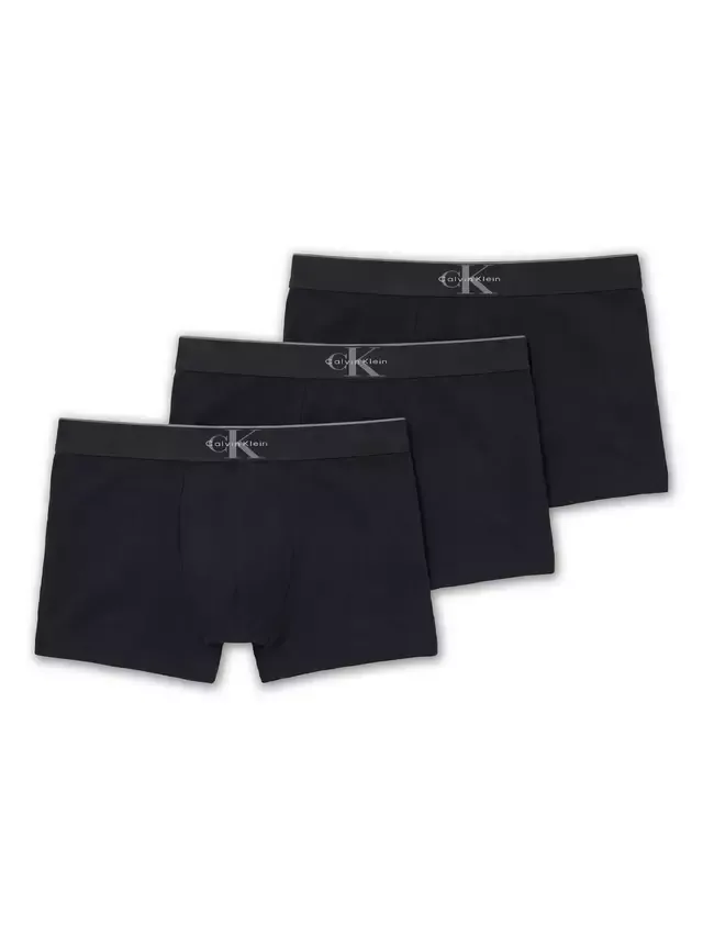 Трусы из эластичного хлопка, комплект из 3 штук, черные Calvin Klein