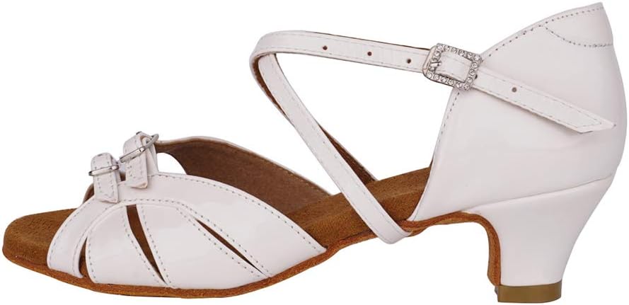 

Танцевальные туфли TINRYMX для девочек, латинские, на низком каблуке, для тренировок и бальных танцев, для детей, белый