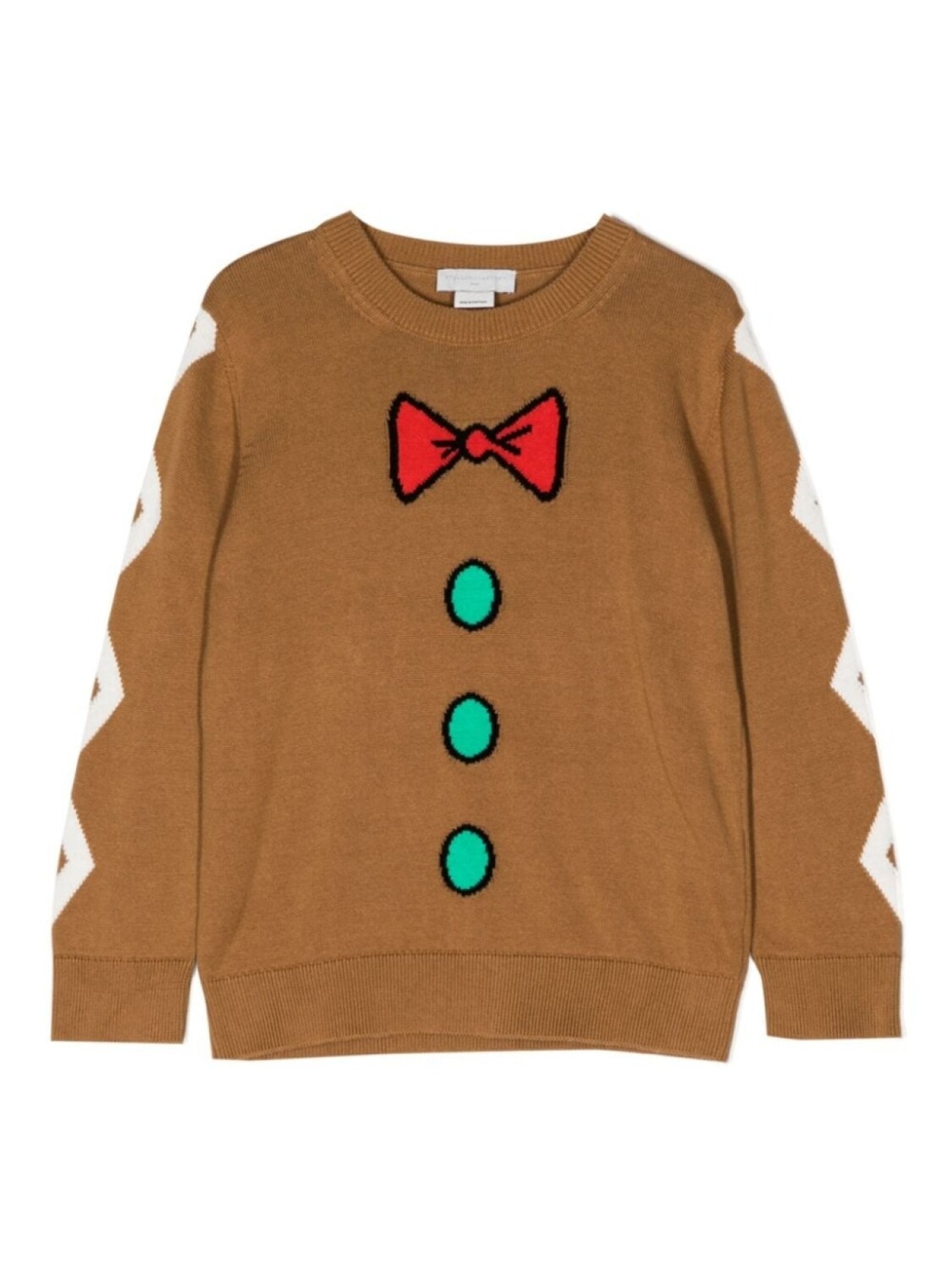 

Stella McCartney Kids джемпер вязки интарсия, коричневый