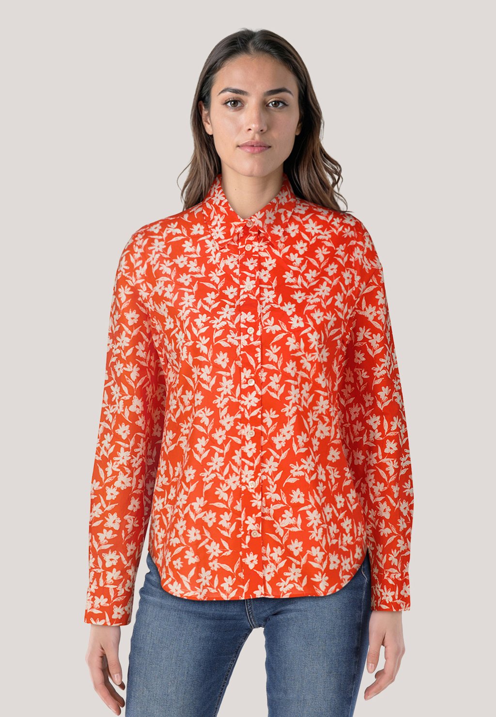 

Блузка на пуговицах MIT FLORALEM PRINT GANT, оранжевый
