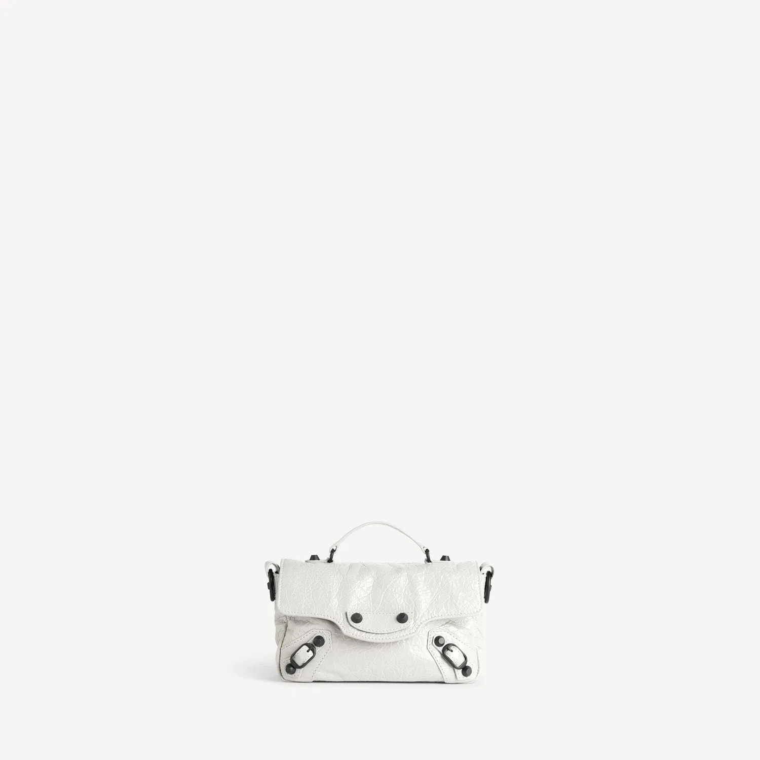Женская мини-сумка Le City Flap Nano в оптическом белом цвете BALENCIAGA — фото 4