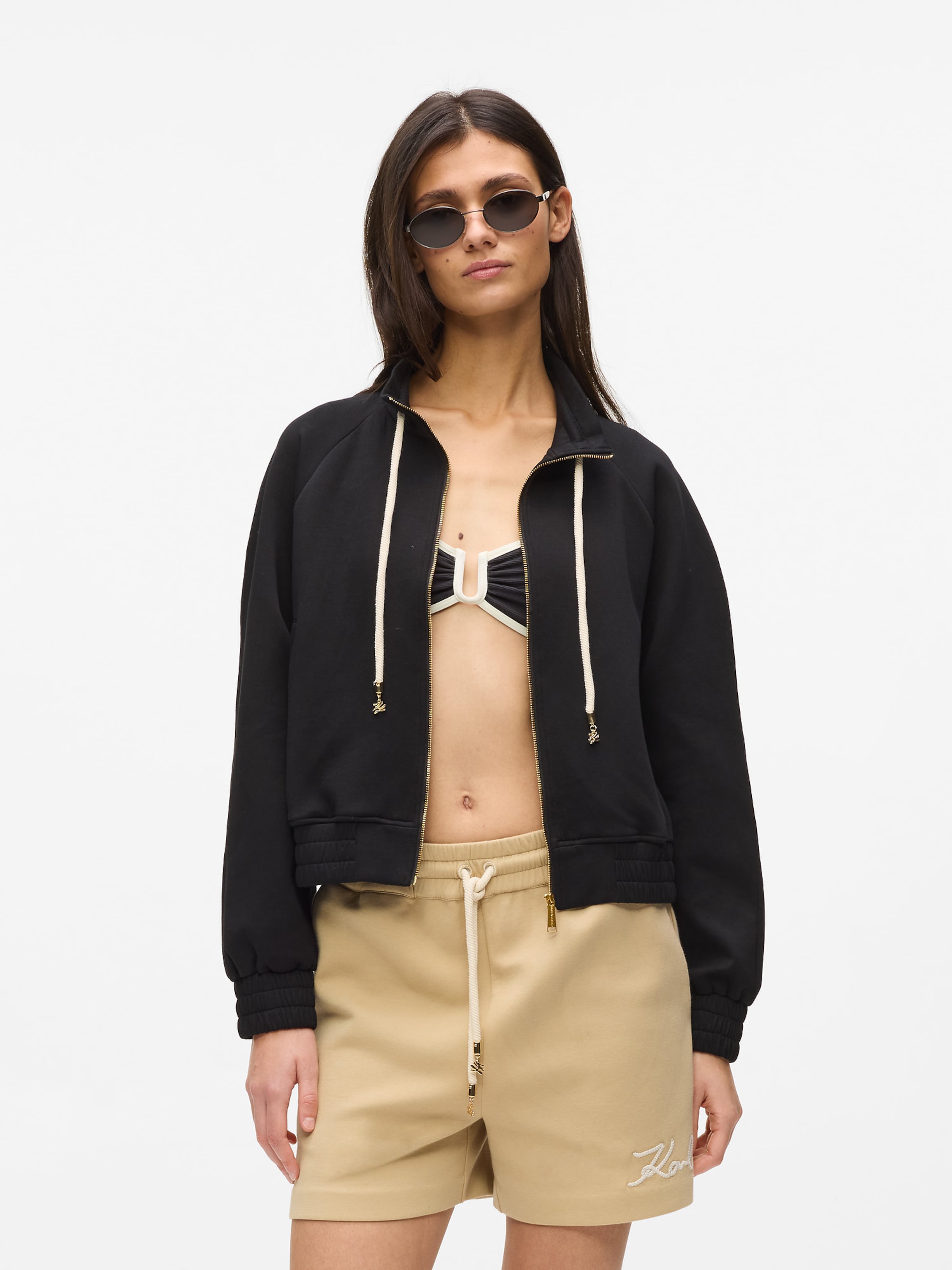 

Karl Lagerfeld Худи на молнии в черном цвете, Черный, Karl Lagerfeld Худи на молнии в черном цвете