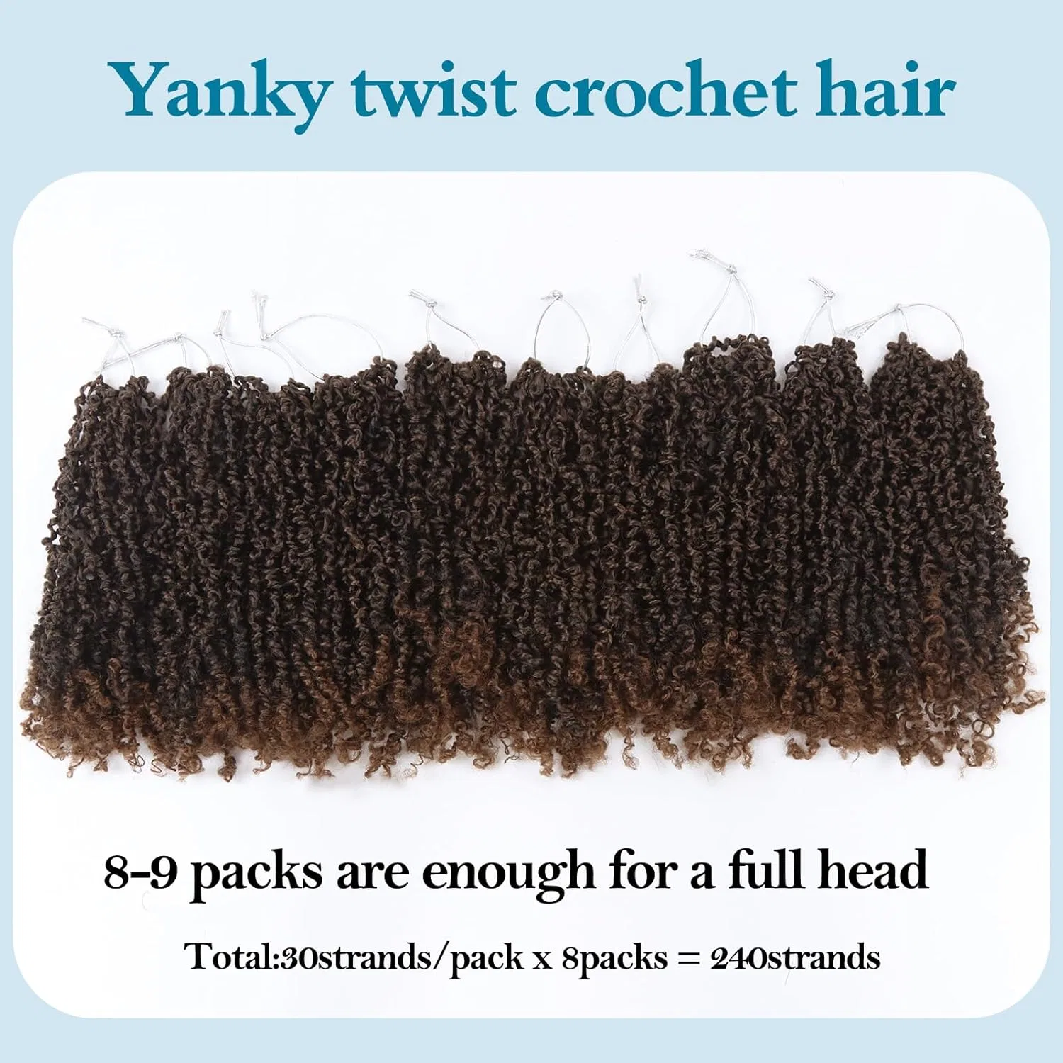 Синтетические волосы для афроплетения «Yanky Curly Crochet Braids» от Yebo Yebo, T30 — фото 2