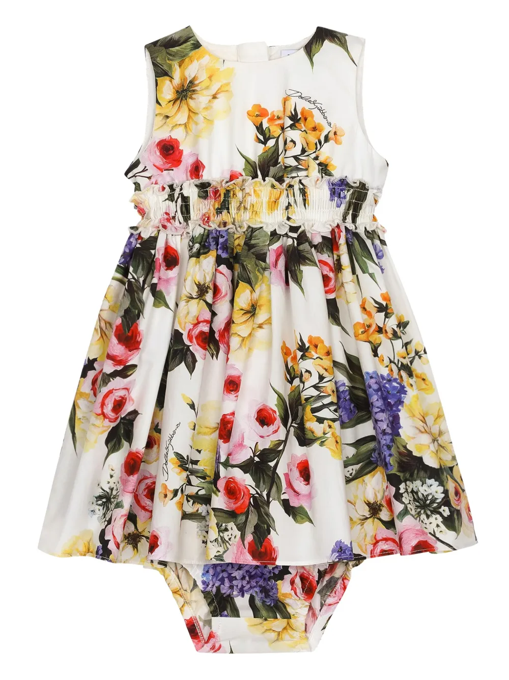 

Платье с цветочным принтом Dolce & Gabbana Kids, желтый
