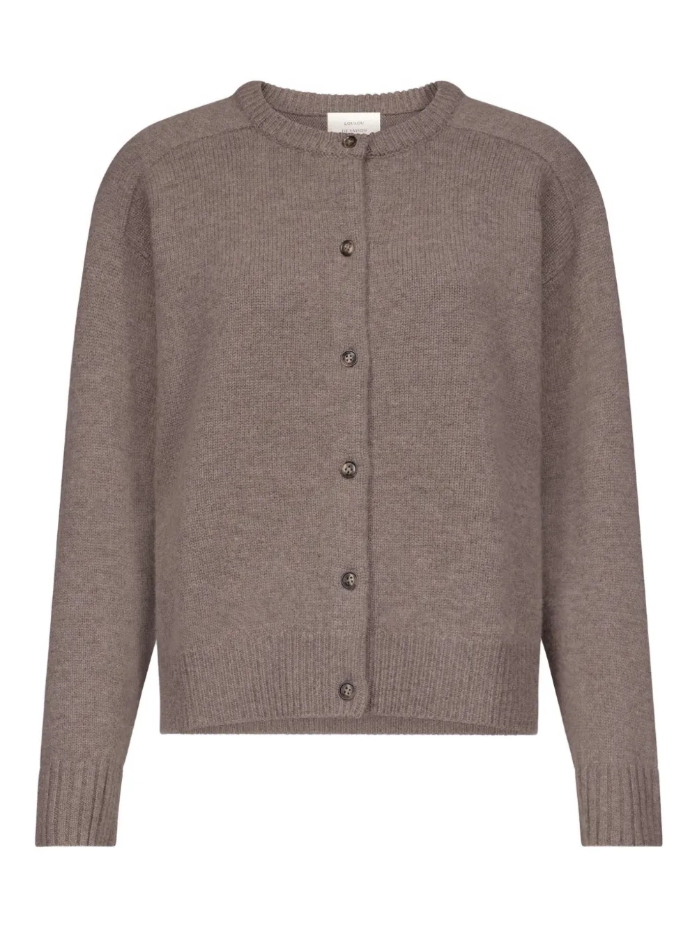 

Кардиган с круглым вырезом в рубчик LouLou de Saison, нейтральный