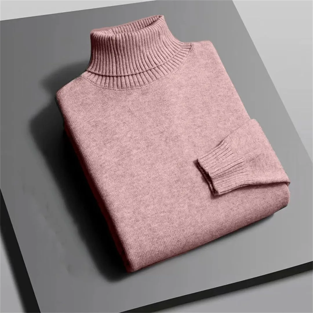Мужской вязаный свитер с воротником-стойкой Slim Fit длинный рукав — фото 3