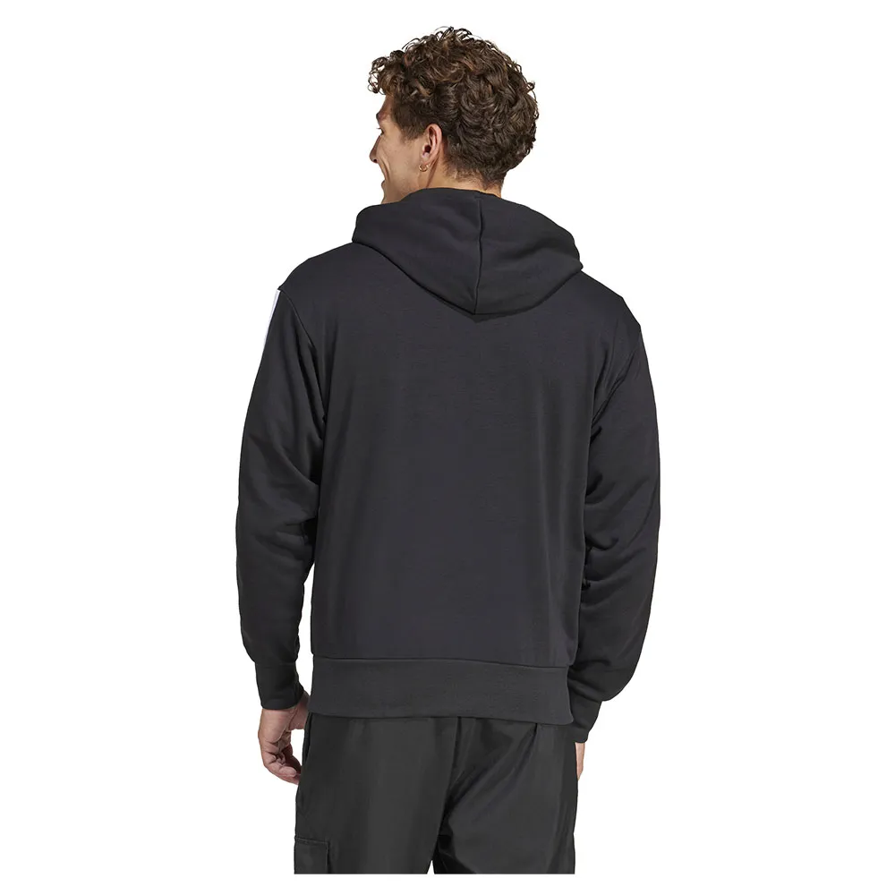 Худи adidas Essentials 3 Stripes French Terry, черный — фото 2