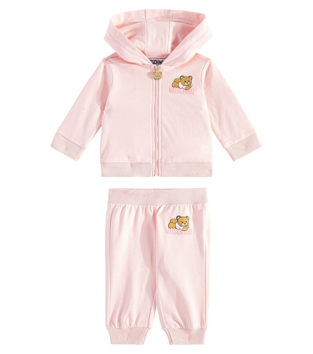 

Детский спортивный костюм из хлопка с принтом Moschino Kids, цвет sugar rose