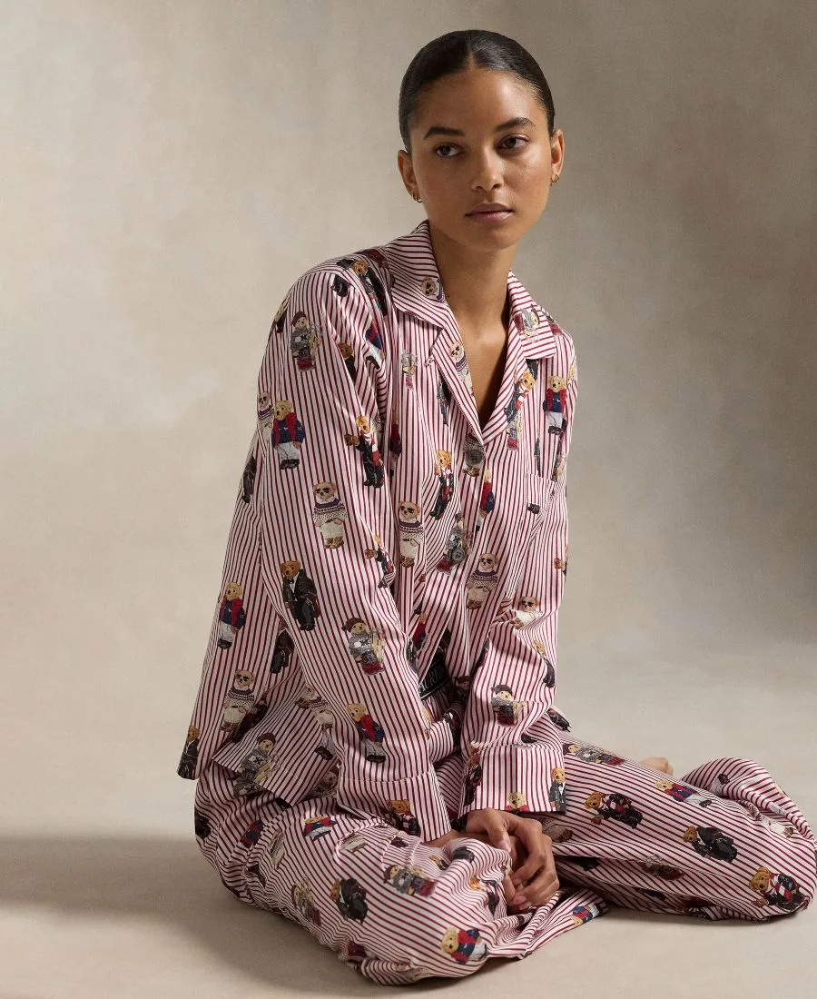 Женский пижамный комплект Iconic Bear Madison Polo Ralph Lauren, красный