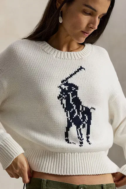 Свитер из хлопка Polo Ralph Lauren, белый — фото 4