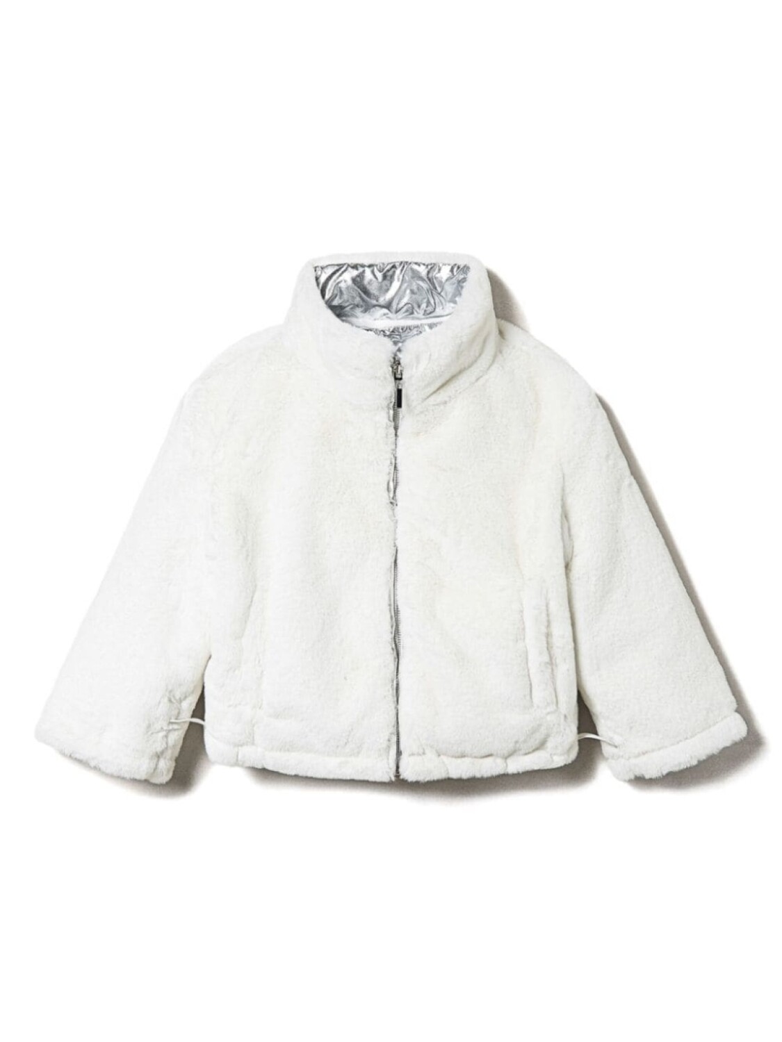 

TWINSET Kids двусторонняя куртка из искусственного меха, белый