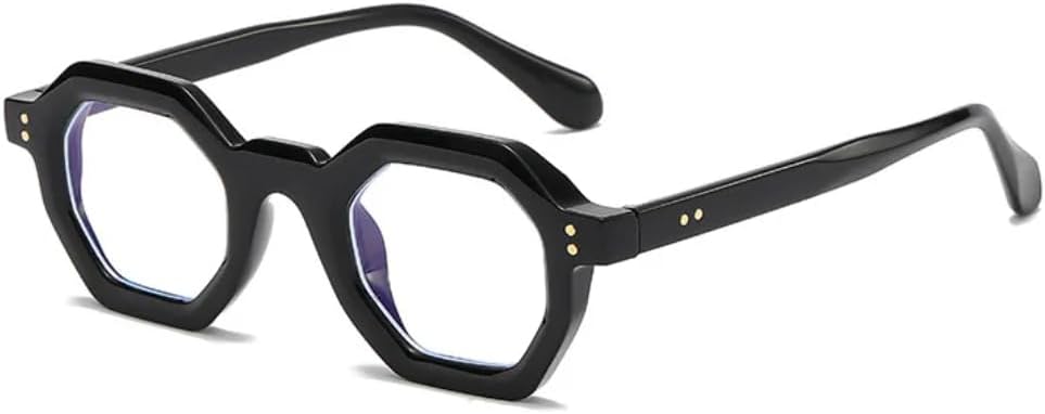 

Модные солнцезащитные очки Polygon Small для женщин, ретро-очки с заклепками, мужские солнцезащитные очки UV400, трендовые очки для активного отдыха и спорта UUPTTPL, Black Clear