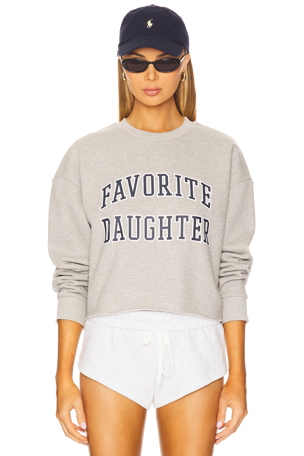 

Укороченный университетский свитшот Favorite Daughter, heather grey & navy