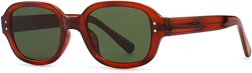 

Женские солнцезащитные очки овальной формы в стиле ретро с заклепками, прозрачные с градиентным переходом цвета, защита от ультрафиолета UV400. Мужские солнцезащитные очки generic, Brown Dark Green