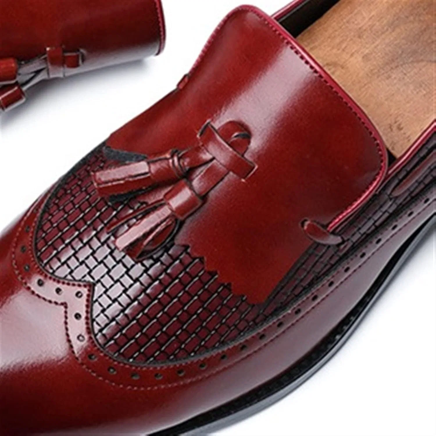 Туфли Men's Shoes, Men's Leather Shoes, Men's Casual Leather Shoes Generic, Red — фото 2