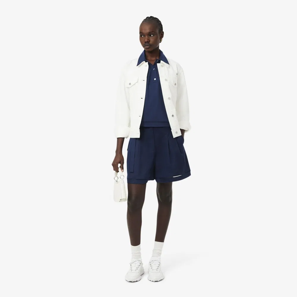 Топ-поло Lacoste из смесового льна, тёмно-синий — фото 4