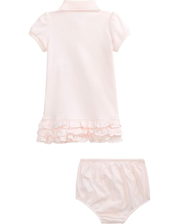 Платье Polo Ralph Lauren Kids Ruffled Polo Dress & Bloomer, цвет Delicate Pink — фото 2