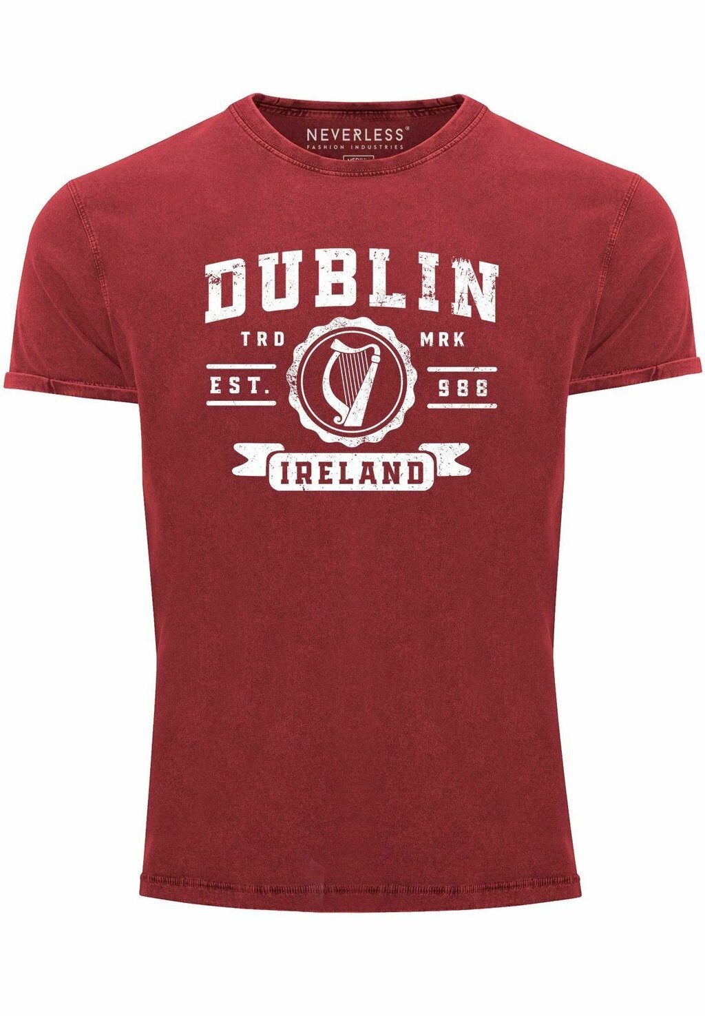

Футболка с принтом DUBLIN IRLAND RETRO DESIGN Neverless, красный