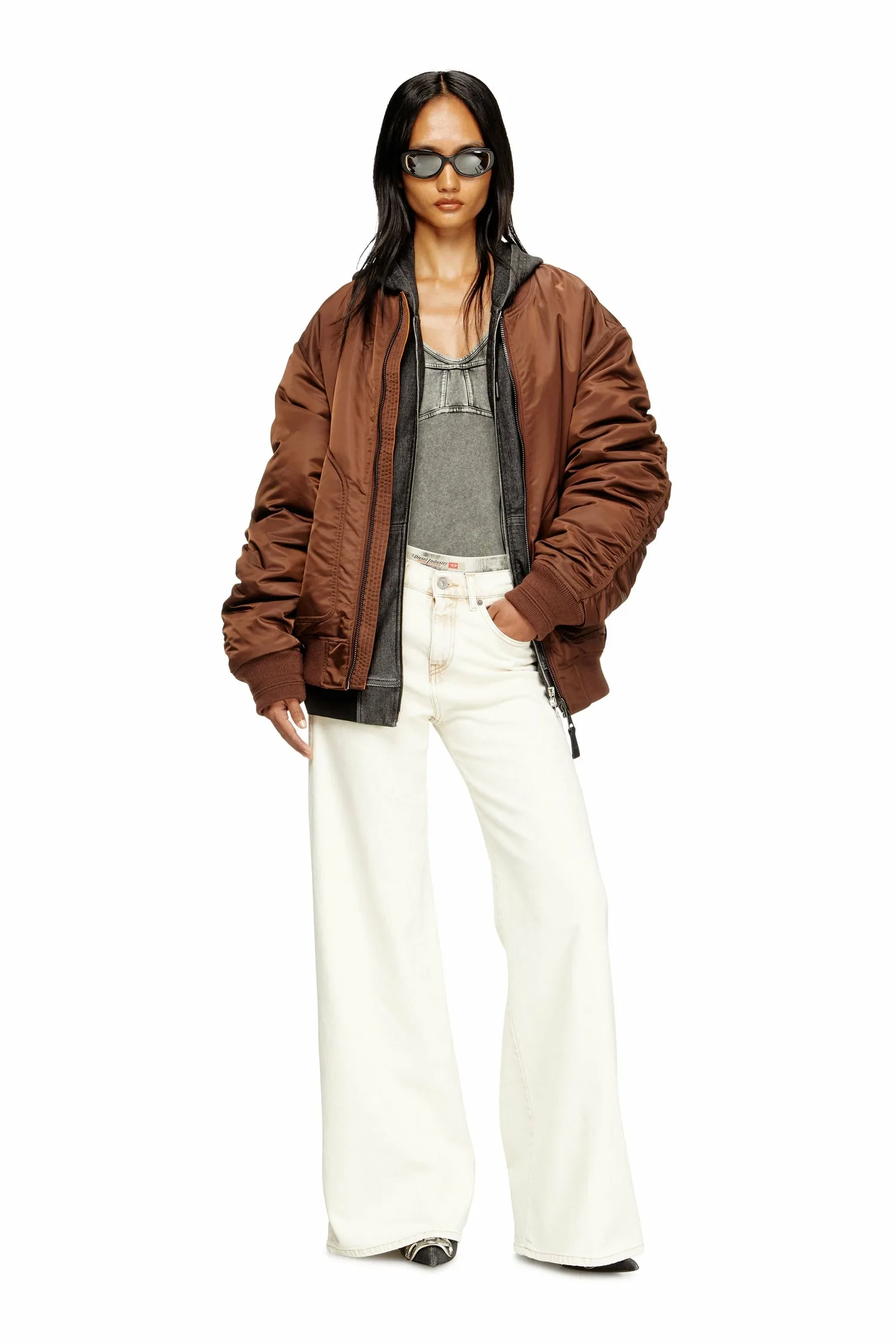 Женские джинсовые брюки FLARE 1978 D-AKEMI L.28 Diesel, off white — фото 4