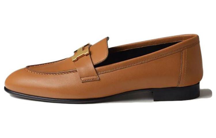 HERMES Женские лоферы Paris, коричневые