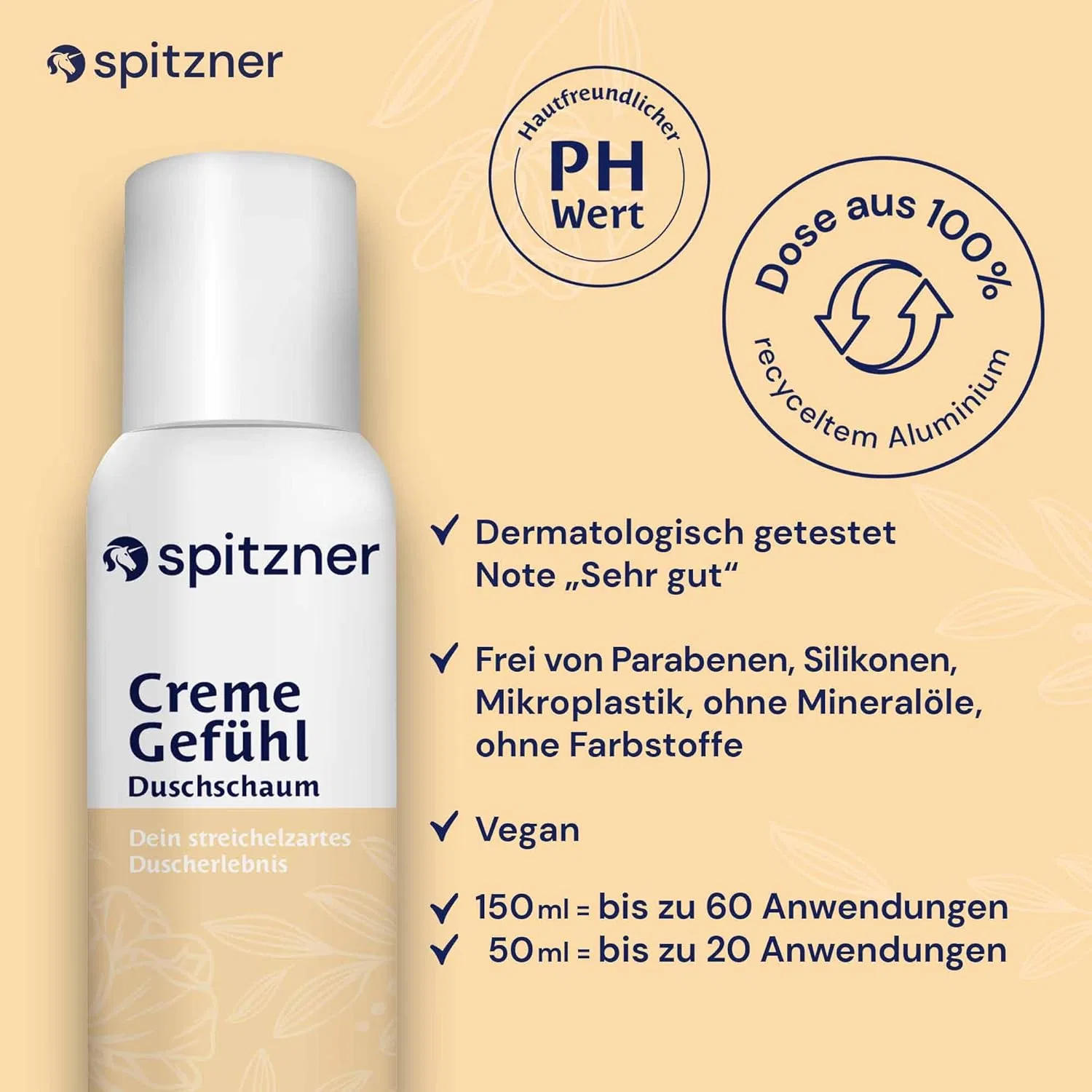 Крем-пена для душа Cream Feel от Spitzner (6 x 150 мл) Spitzner — фото 2