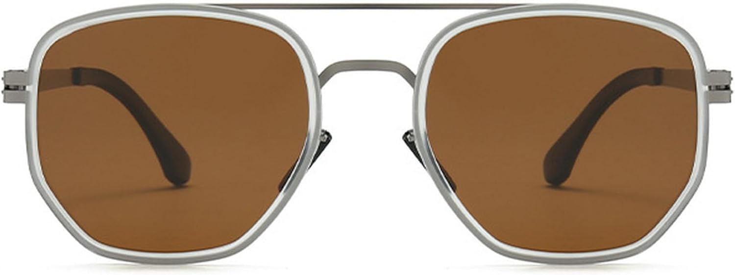 

Солнцезащитные очки-пилот для женщин и мужчин, модные винтажные очки в стиле 70-х, поляризованные солнцезащитные очки для мужчин, защита от УФ-излучения UV400 mincl, Brown