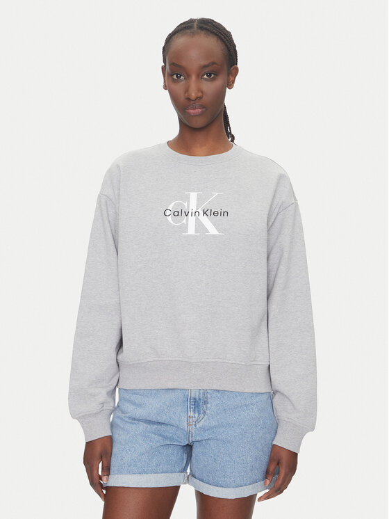 

Свободный крой толстовки Monologo LV047B234G Calvin Klein Jeans, серый
