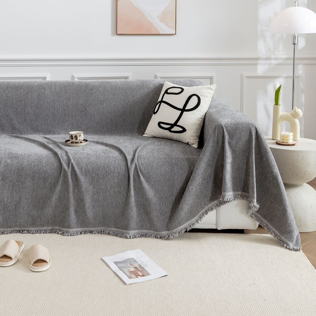 

Одеяло на диван, чехол на диван, одеяла, одеяло на диван, покрывало, чехол на диван, чехол на диван для домашних животных и собак, диван, спальня, синель, 180 х 180 см, серый BTTO