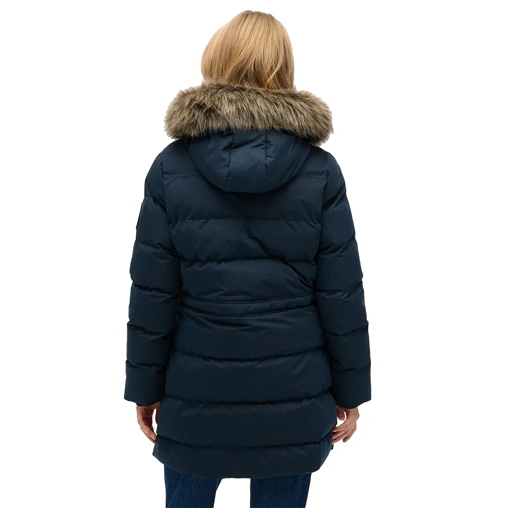 Пуховая куртка Superdry Everest MF Mid из искусственного меха, синий — фото 2