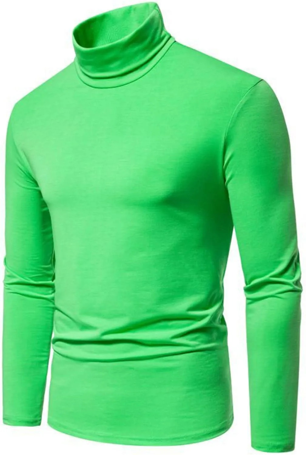 Мужская футболка-водолазка с длинным рукавом, термо, Slim Fit, эластичная — фото 2