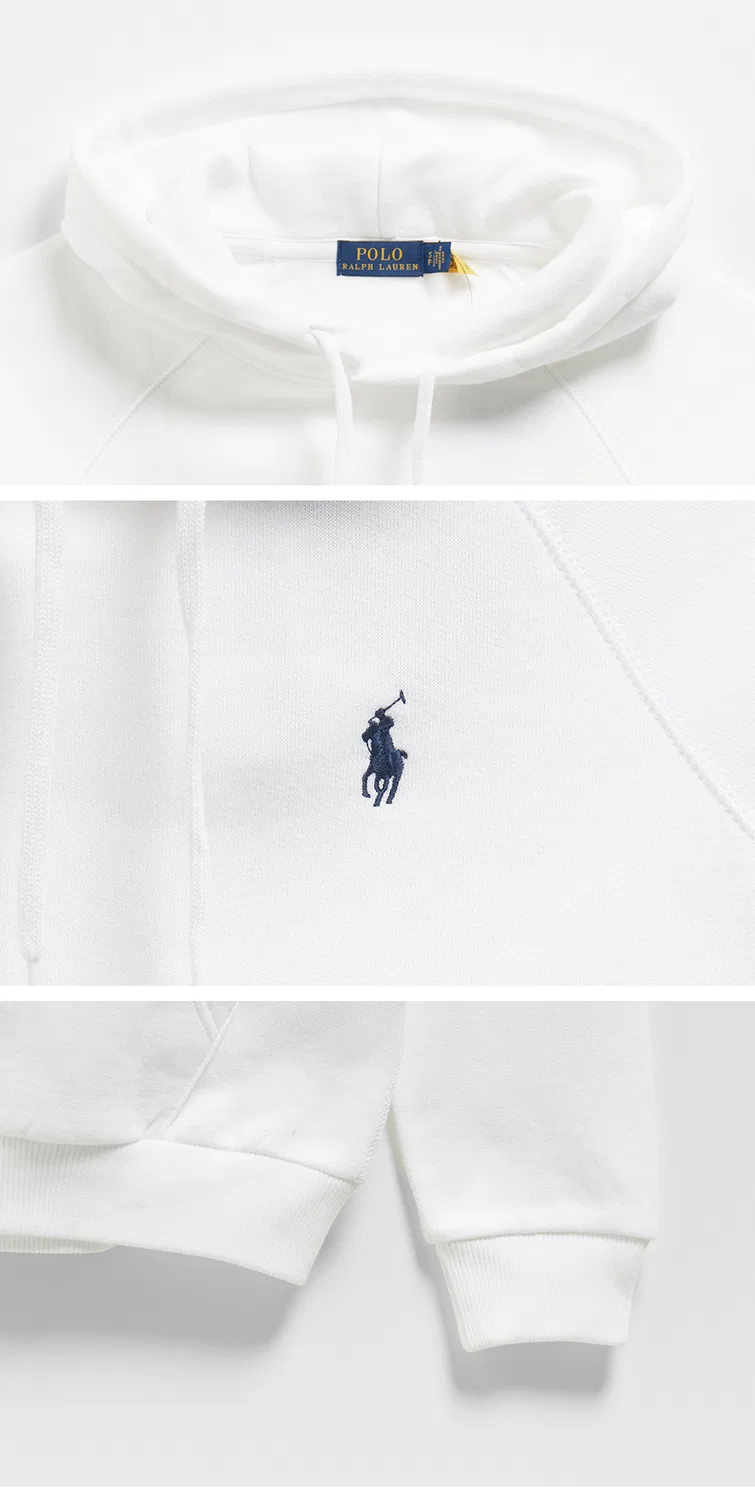 Женская флисовая худи-пуловер белого цвета от Polo Ralph Lauren — фото 4