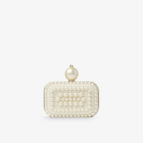 

Замшевая клатч Micro Cloud, украшенная жемчугом и кристаллами Jimmy Choo, белый