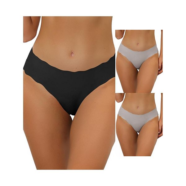 

3 пачки женских трусиков-бикини без швов невидимые Allegra K, Light Green Black