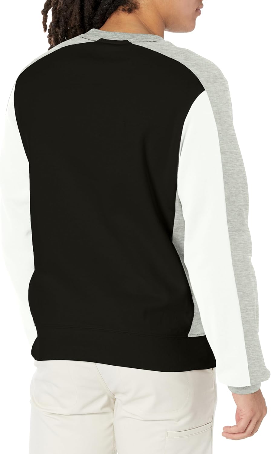 Lacoste мужской Colorblocked Classic Crew Neck свитшот, Noir/Argent Chine-Blanc — фото 2