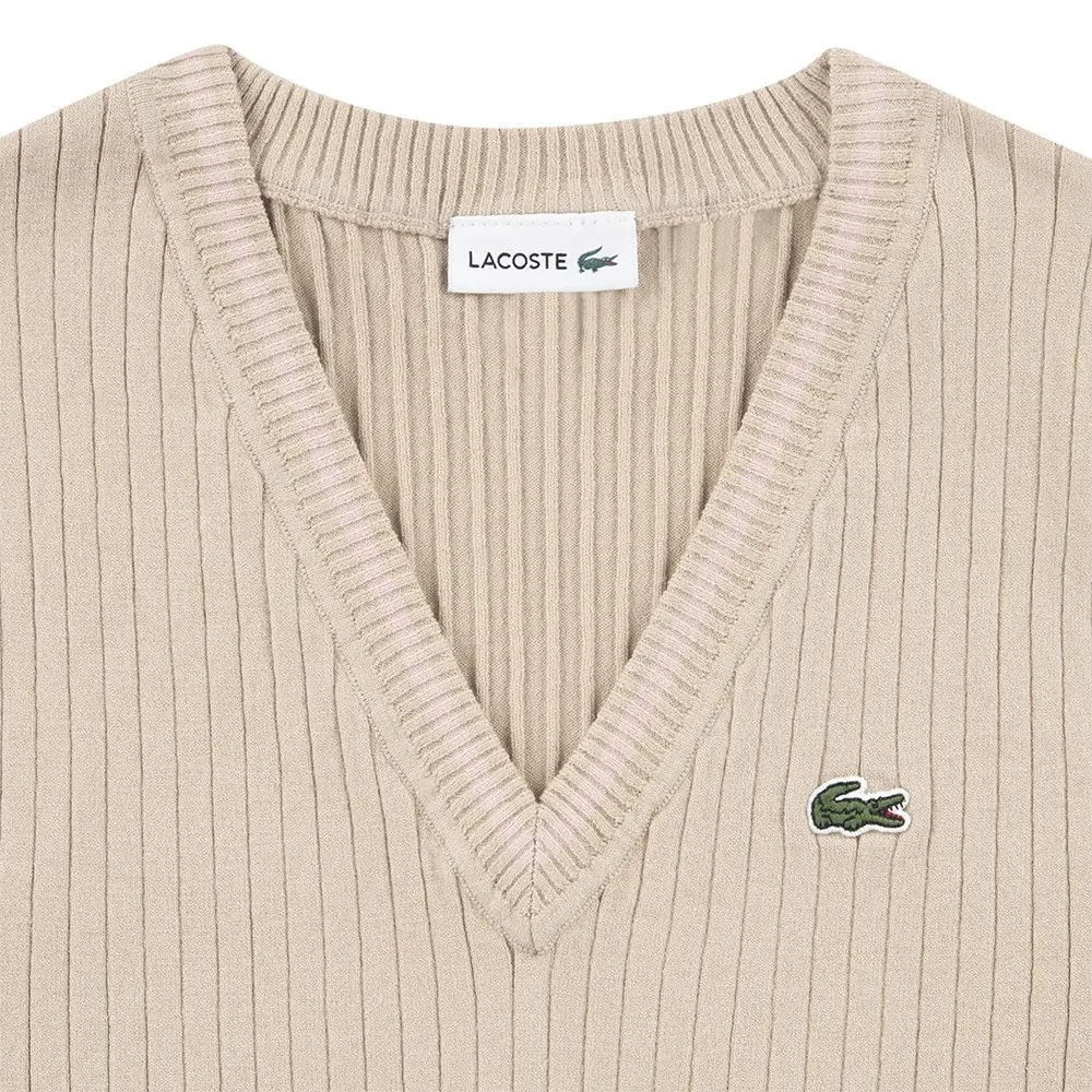 Детская толстовка Lacoste с ребристым верхом Lacoste kids, бежевый — фото 3